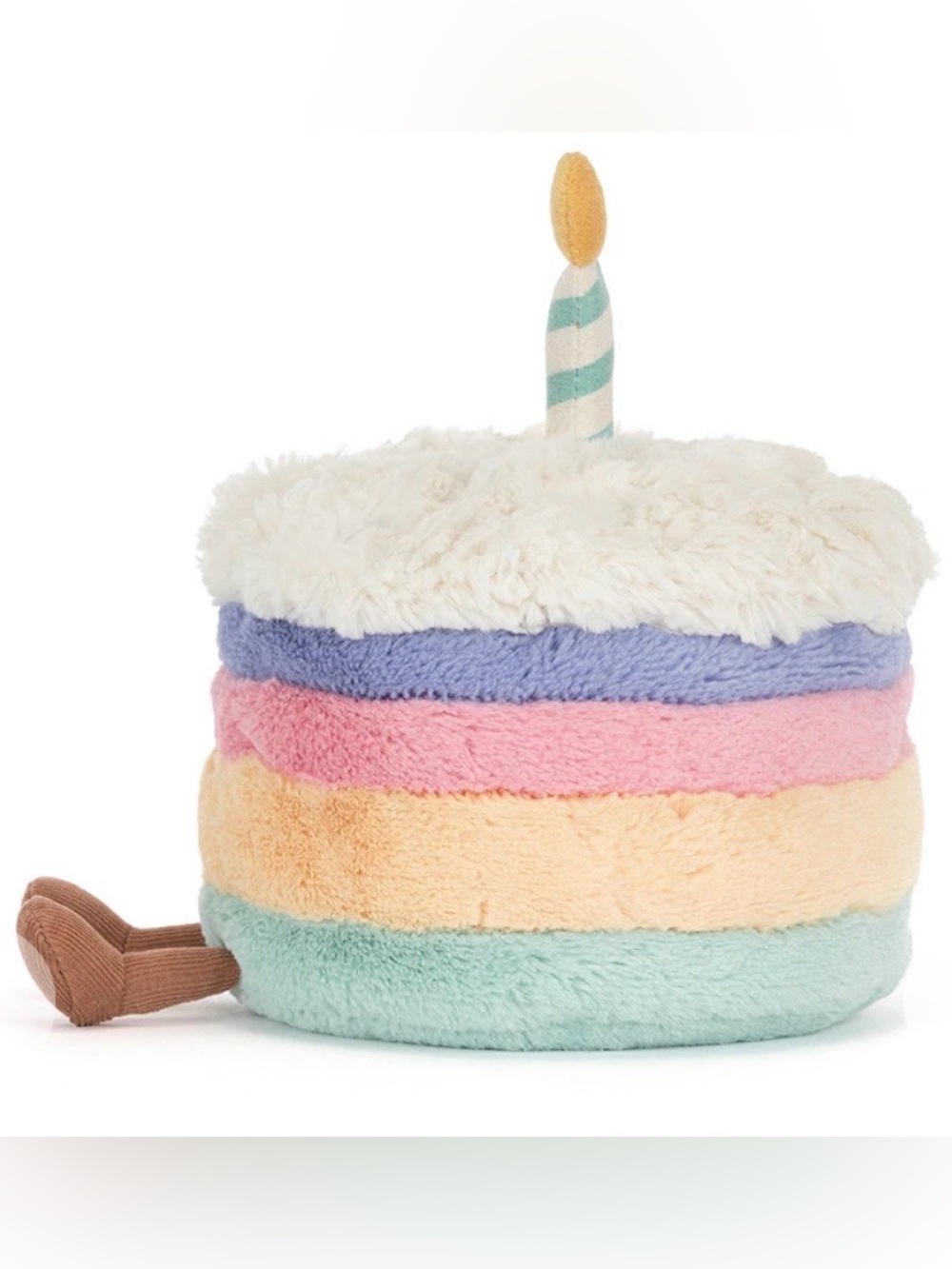 Jellycat Amuseables Rainbow Birthday Cake Plush Stuffed Animal Stripe Candle med - Picture 10 of 10